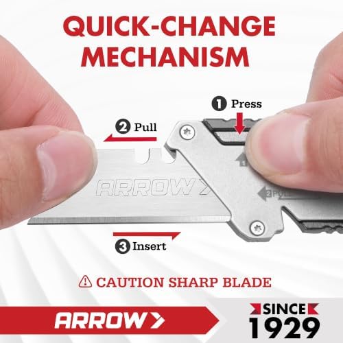 ARROW Wooden Handle Folding Utility Knife with 10 Extra SK2 Blades - Image 6