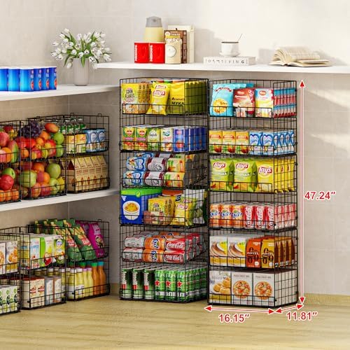 JKsmart 6-Tier XXL Stackable Wire Basket, Snack Organizer for Countertop - Image 6