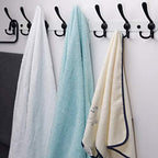 Dseap Coat Rack Wall Mount - 29.5” Long 8-Tri-Hooks Heavy Duty Coat Hanger Rail Wall Hooks for Hanging Coats Hats Clothing Clothes Purse Mudroom Entryway, White & Black - Image 3
