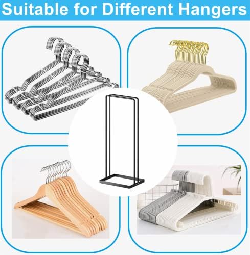 Hanger Organizer 4Pack Clothes Hanger Holder Organizer for Closet Laundry Room Coat Hanger Stacker for Wire Hangers Rack Stand Caddy for Adult Kids Velvet Pants Hangers Storage - Image 3