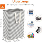 Lifewit 2 Pack Laundry Basket 65L Each, Collapsible Clothes Hamper with Reinforced Handles, Freestanding Waterproof Design for Bedroom and Laundry Room, Grey 130L Total - Image 3