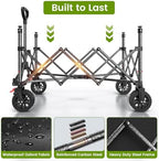 Blomoba Collapsible Wagon Cart with Wheels, 330lbs Heavy Duty Wagon, Black - Image 4