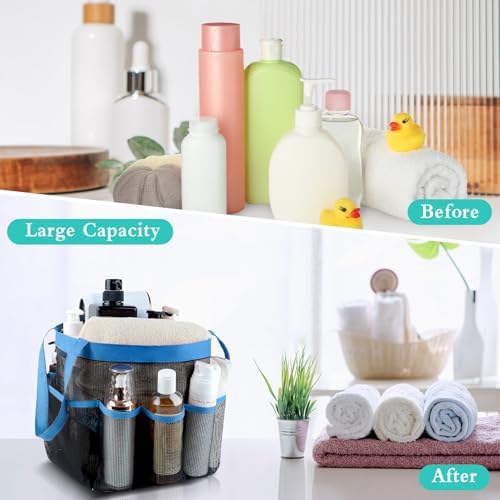 Mesh Shower Caddy Portable - 9 Pockets, Shower Bag for Dorm Room Camping - Image 6