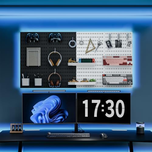 MULSAME Pegboard Combination Kit, 25.2" x 25.2" Wall Mounted Storage Set with 4 Pegboards & 20 Accessories Hanging, Peg Boards Organizer - Image 6