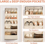 1 Pack Over the Door Shoe Organizers, Hanging Organizers with Large Pockets - Image 3
