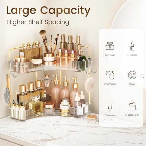 Corner Bathroom Counter Organizer 2 Tier Bathroom Organizers - Image 3