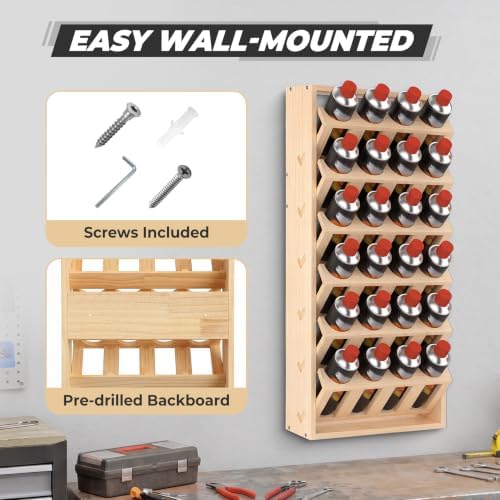 Sidasu Spray Can Holder, 6-Tier Wall Mount Spray Paint Storage Rack - Image 6