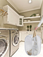 Pack of 2 Pop Up Mesh Laundry Hamper for Cruise, Collapsible Laundry Basket Space Saving, Large Side Pocket, Easy to Carry Handles - Image 7