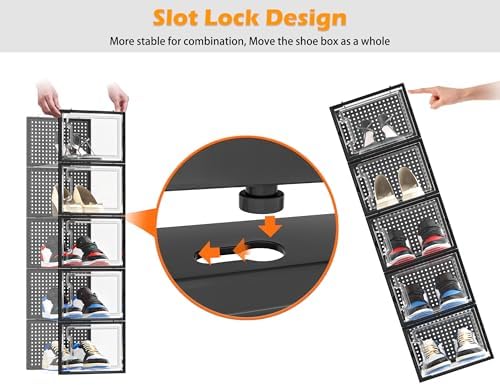 HOMIDEC XL Clear Shoe Storage Boxes, Stackable Shoe Organizer for Closet - Image 5