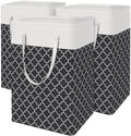 BlissTotes 3-Pack Laundry Basket, Collapsible Laundry Hamper, Black, 88L by BlissTotes