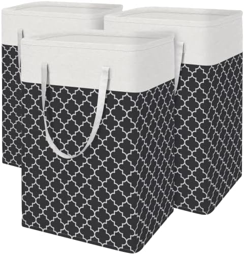 BlissTotes 3-Pack Laundry Basket, Collapsible Laundry Hamper, Black, 88L by BlissTotes