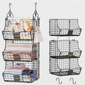 Hanging Closet Organizers and Storage, 6 Tier Closet Shelf Clothes Organizer with 2 S-Hooks, Multi-Functional Iron Wire Baskets, for Clothing, Sweaters, Handbags, Hat, Canned by Unknown