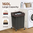 Rolling Laundry Basket with Wheels, 160L Rolling Laundry Hamper with Wheels - Image 2