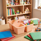 Kathfly 12 Pack Classroom Caddy Organizer with Handle, Plastic Art Craft Cleaning Caddy Bulk, Small Multipurpose Supply Organization Storage Basket for Table Desk Office Pencil Teacher (Mixed Color 1) - Image 4