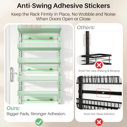SNTD 8 Tiers Over the Door Organizer, 17" W x 6" D x 69" H, Green - Image 6