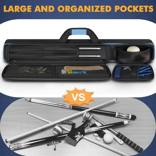 PEKREWS Pool Cue Case, Pool Stick Case 2x2 with 2 Accessories Pockets - Image 5
