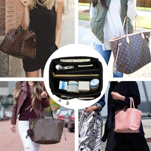 OMYSTYLE Purse Organizer Insert, Felt Tote Bag Organizer Insert with 5 Sizes, Handbag Dividers for Inside Purse, Compatible with Longchamp, Neverful, Speedy and More - Image 4
