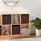Amazon Basics Collapsible Fabric Storage Bins with Handles, Cube Organizer for Home Organization, 13" x 13" x 13", Brown, 6-Pack - Image 6