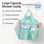 Mesh Shower Caddy Portable with Drawstring - 2-Handle Shower Bag for Dorm - Image 4