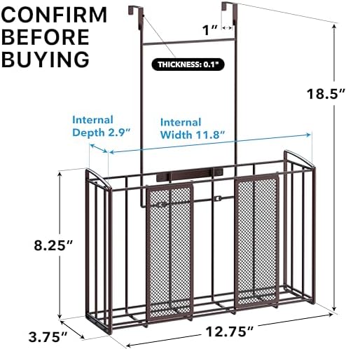 Simple Houseware Over Cabinet Door Mesh Organizer, Mesh Bronze - Image 2