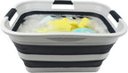 SAMMART 30L(8 gallon) Collapsible Plastic Laundry Basket - Foldable Pop Up Storage Container/Organizer - Space Saving Hamper/Basket - Water Capacity 24L(6.3 gallon) (1, Grey/Slate Grey) - Image 5