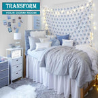 Dorm Bed Skirt, Twin XL, 46" Drop, White - Image 5