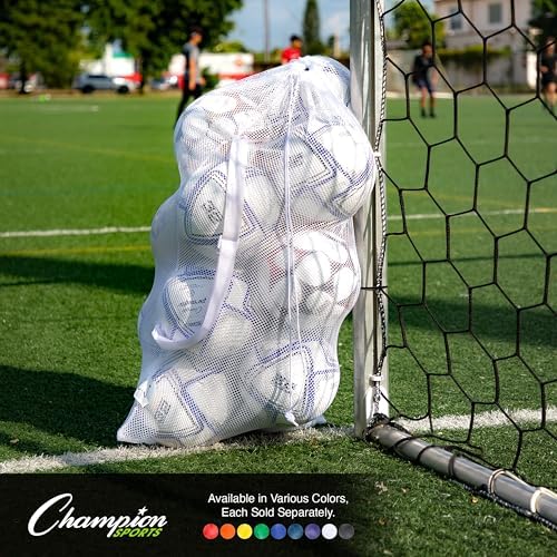 Champion Sports Mesh Equipment Bag – Heavy-Duty Nylon Drawstring Bag with Lock & ID Tag, Breathable Storage Sack for Balls, Swim Gear, Laundry & Toys, Multiple Sizes & Colors - Image 6
