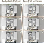 Memobarco Over The Toilet Storage Cabinet with 2-Door & Metal Stand, White - Image 4