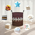 Football Laundry Basket Storage Bin Foldable Laundry Hamper Clothes Storage Bucket Organizer 19.6x15.7 Inch For Laundry Room/Bedroom/Bathroom - Image 5