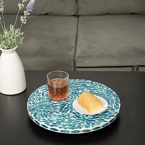 Lazy Susan for Table Mother of Pearl Turntable Organizer, Wood Round Spinning Tray Rotating for Kitchen, Cabinet, Counter Spice Pantry (D 12.5 in) - Image 5