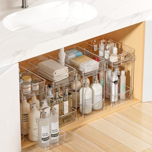 Vtopmart 4 Pack Taller Pull Out Bathroom Under Sink Organizer (S-Higher) by Vtopmart