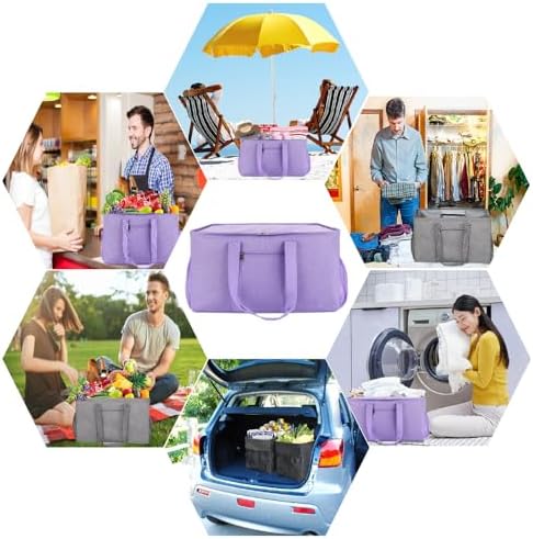 Extra Large Utility Tote Bag - Reusable Grocery Bags Foldable Heavy Duty - Image 6