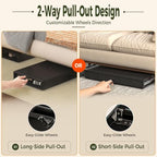 Fokyfok 2 Pack Under Bed Storage with Wheels 4.5 inch Height | Metal Frame,Lid,Rolling Slim Under Bed Drawers for Shoes,Clothes,Shallow Underbed Storage,Under Couch Storage,Black - Image 5