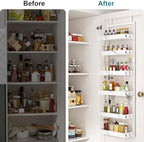 BUKFEN Over the Door Pantry Organizer, 6-Tier Adjustable Basket Spice Rack - Image 3