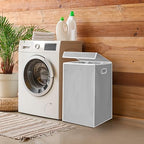 Simple Houseware Foldable Laundry Hamper Basket with Lid and Bag, Gray - Image 2