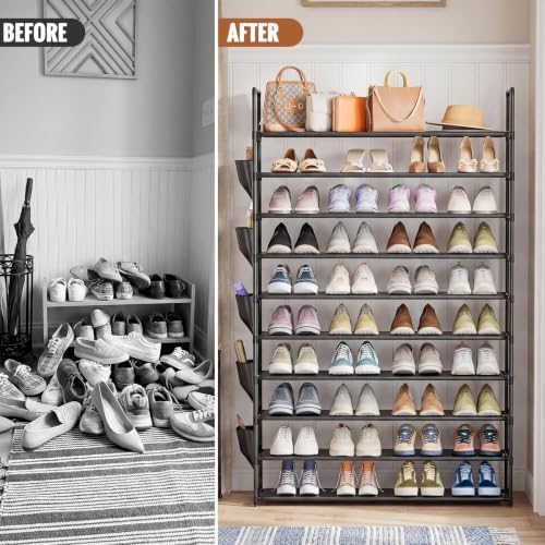OYREL Tall 10 Tier Shoe Rack Organizer 40-50 Pairs Large Storage - Image 5
