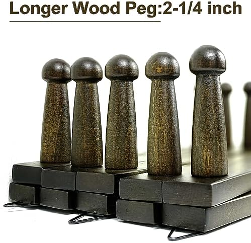 WEBI Accordion Wall Hanger,Accordion Hat Rack for Wall,Expandable Wooden Coat Rack Wall Mounted,Accordion Hook Rack for Hats,Caps,16 Peg,Dark Walnut - Image 3