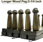 WEBI Accordion Wall Hanger,Accordion Hat Rack for Wall,Expandable Wooden Coat Rack Wall Mounted,Accordion Hook Rack for Hats,Caps,16 Peg,Dark Walnut - Image 3
