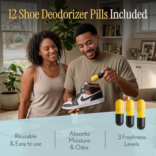 12x Shoe Slot Organizers, Space Saving Shoe Stackers for Closet, Adjustable 3 Levels Shoe Space Saver, Anti-Slip, Foldable & Compact Shoe Organizer, 12 Shoe Deodorizer Pills Included, Clear - Image 3