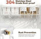 YASONIC Shower Caddy Adhesive, Rustproof Shower Organizer, Wall Shower Rack - Image 5