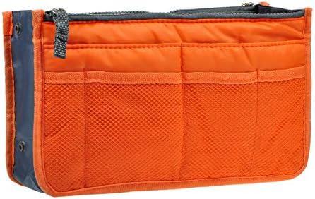 Vercord Purse Organizer Insert for Handbags Bag Organizers Inside Tote Pocketbook Women Nurse Nylon 13 Pockets Orange Medium - Image 2
