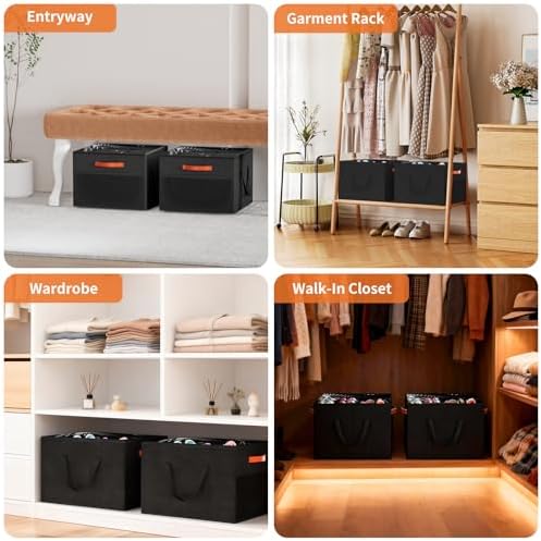 Aokeyee 2 Pack Shoe Organizer for Closet, Stackable Shoe Storage Box, Black - Image 7