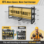 4-Tier Power Tool Organizer Wall Mount, 450LBS Capacity, 8 Drill Holders - Image 2