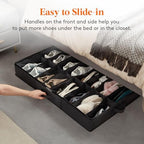 Lifewit Under Bed Shoe Storage Organizer 1 Pack(16 Shoes Cells+4 Boots Cells), 4.3 Inches Profile Fabric Shoes Container Box with Clear Cover, Foldable Storage Bag with 2 Handles, Fits 12 to 20 Pairs - Image 6