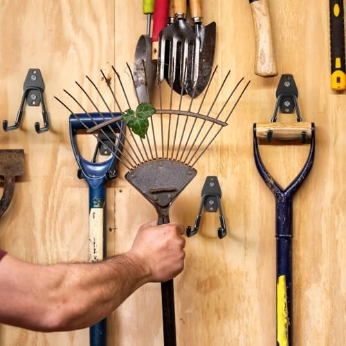 LANDNEOO Garage Hooks, 20-Pack Steel Garage Accessories for Organization and Storage, Heavy Wall Mount Duty Hooks with Anti-Slip Coating for Hanging Ladder, Bike, Power Tools and More Tools, Black - Image 6