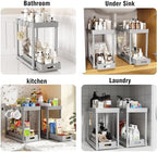 2 Pack Pull-Out Storage Organizers, Under Sink Organizer and Storage for Bathroom & Kitchen,Multi-Purpose Under Cabinet Organizers and storage Black - Image 6