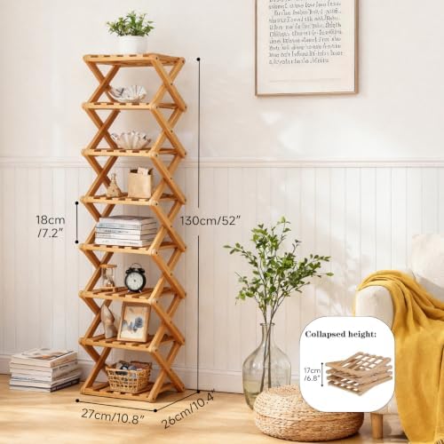 Vertical Narrow Shoe Rack, 8 Tier Portable Folding Shoe Storage Rack, Without Installation Free Standing Shoe Rack for Corridors, Bedrooms Living Room Corner and Small Spaces - Image 2