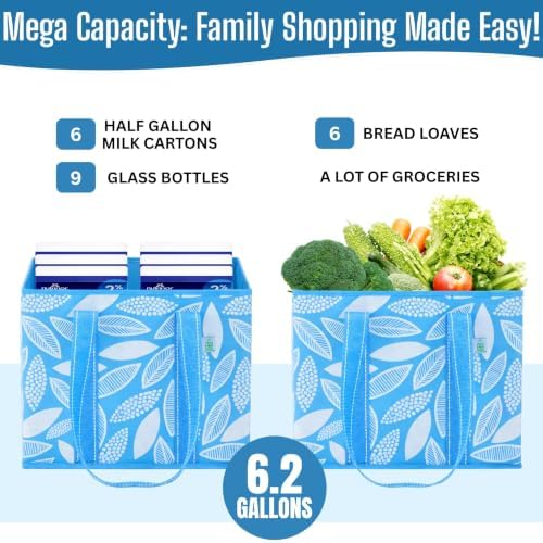VENO 3 Pack Heavy Duty Reusable Grocery Shopping Bags Utility Tote - Image 3