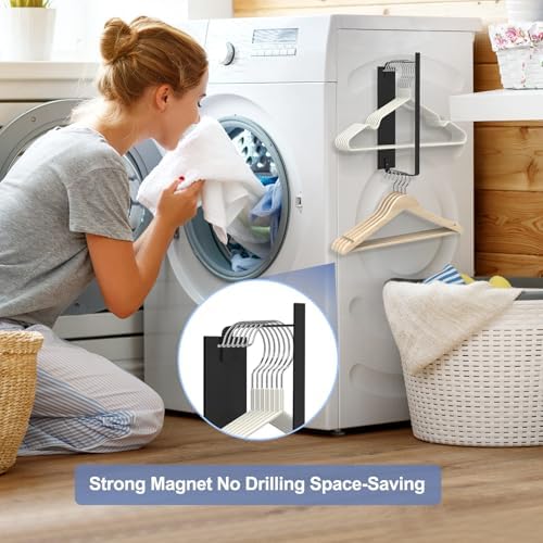 Magnetic Hanger Holder for Laundry Room, 1-Pack, Black - Image 2