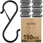 150 Pcs S Hooks for Hanging Heavy Duty, Metal S Hook with Safety Buckle by Welcometobuy%EF%BC%81
